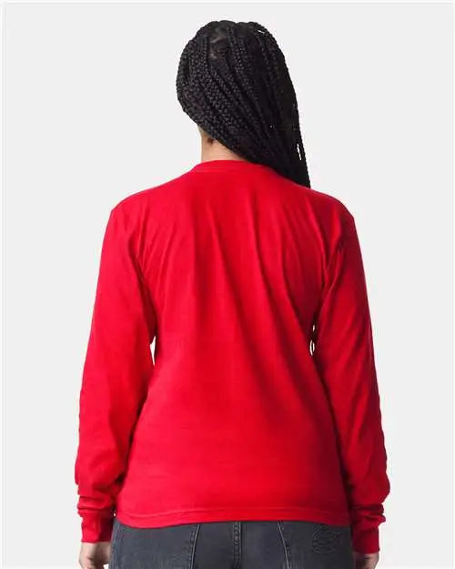 American Apparel 2007w Fine Jersey Long Sleeve Tee - 2007 - Red