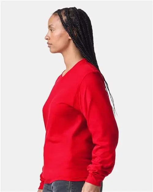 American Apparel 2007w Fine Jersey Long Sleeve Tee - 2007 - Red