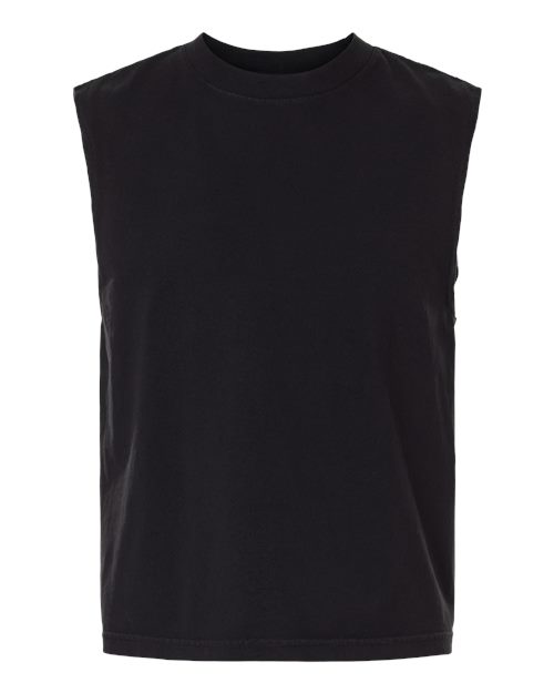 American Apparel 207gd Unisex Heavyweight Cotton Garment-dyed Mid-length Muscle Tee - True Black