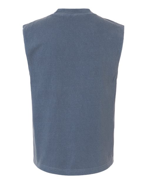 American Apparel 207gd Unisex Heavyweight Cotton Garment-dyed Mid-length Muscle Tee - Faded Navy
