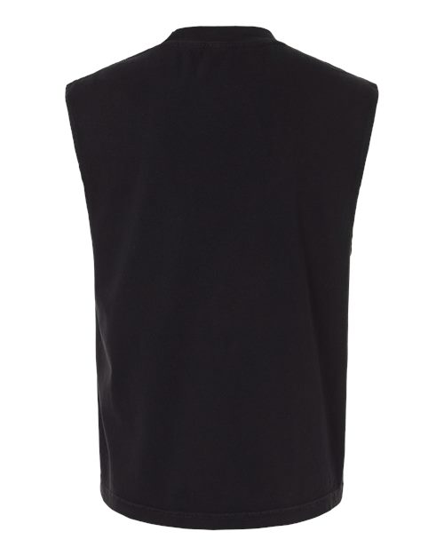 American Apparel 207gd Unisex Heavyweight Cotton Garment-dyed Mid-length Muscle Tee - True Black