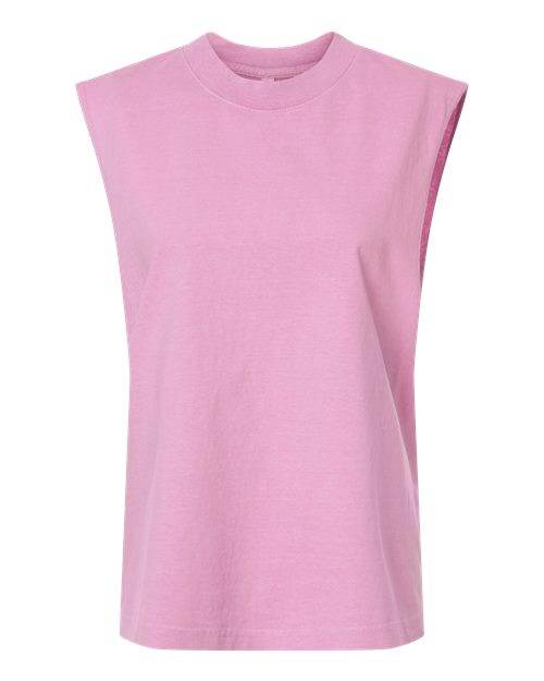 American Apparel 207gd Unisex Heavyweight Cotton Garment-dyed Mid-length Muscle Tee - Faded Powder Pink