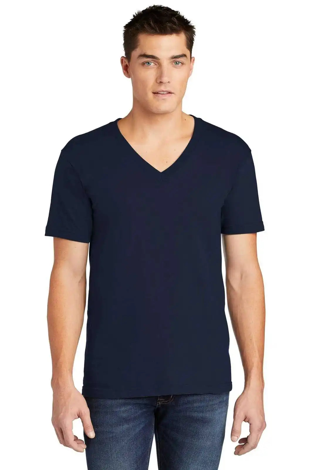 American Apparel 2456w Fine Jersey V-neck T-shirt - Navy