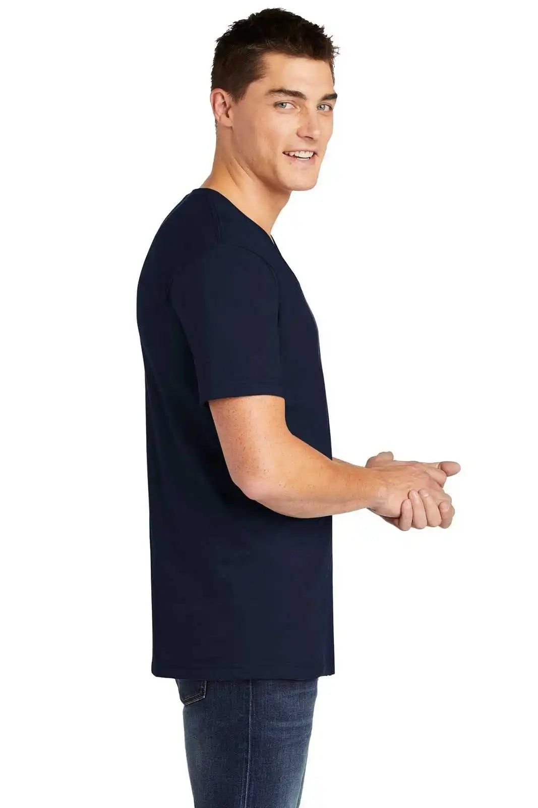 American Apparel 2456w Fine Jersey V-neck T-shirt - Navy