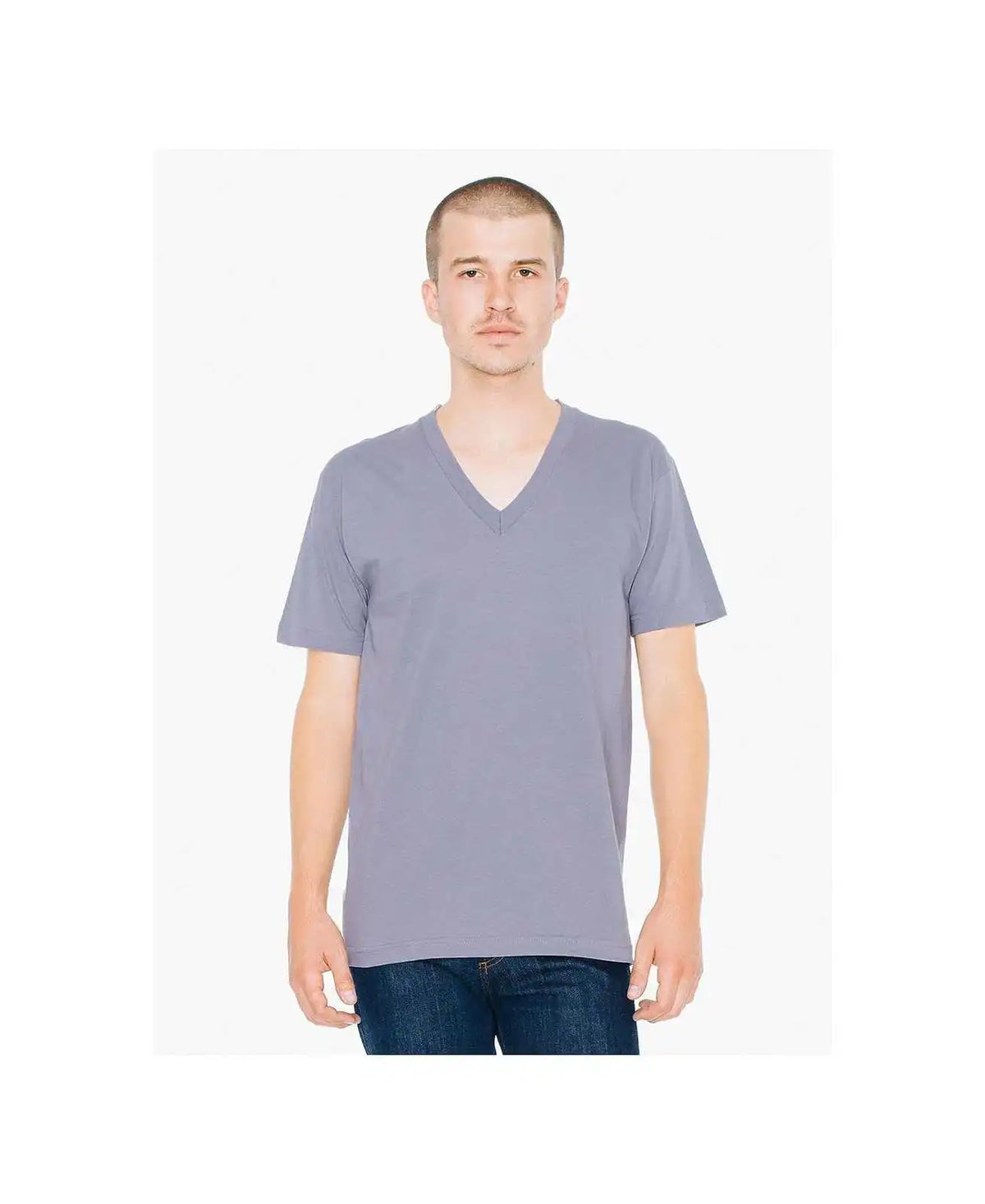 American Apparel 2456w Fine Jersey V-neck T-shirt - Slate