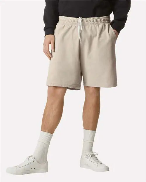 American Apparel 2pq Pique Unisex Gym Shorts - Bone