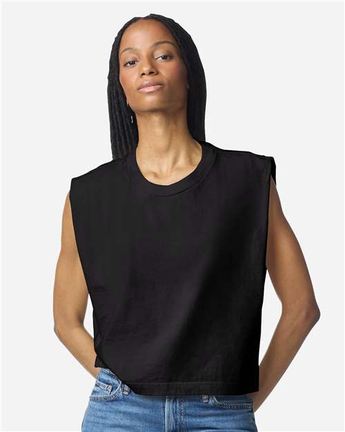American Apparel 307 Garment-dyed Women’s Heavyweight Muscle Tee - Gd - True Black