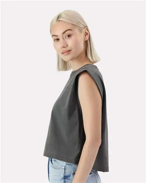 American Apparel 307 Garment-dyed Women’s Heavyweight Muscle Tee - Gd - Faded Black