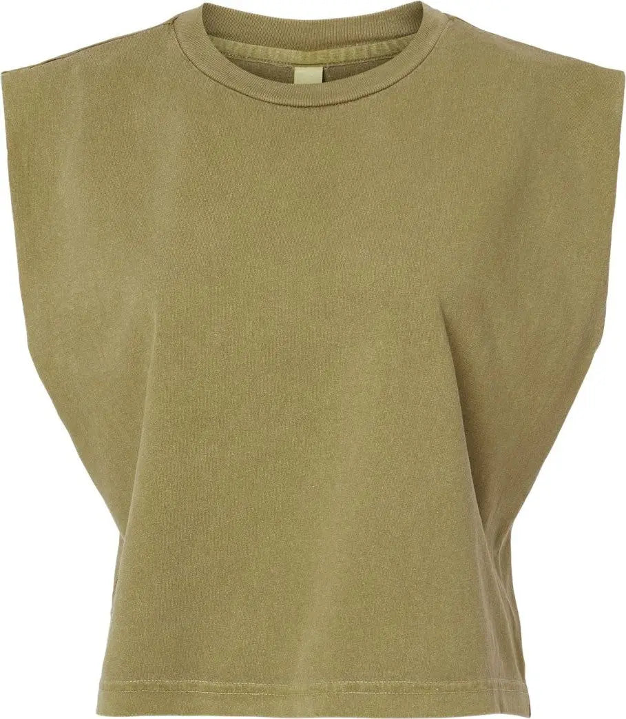 American Apparel 307 Garment-dyed Women’s Heavyweight Muscle Tee - Gd - Faded Army - Ladies s