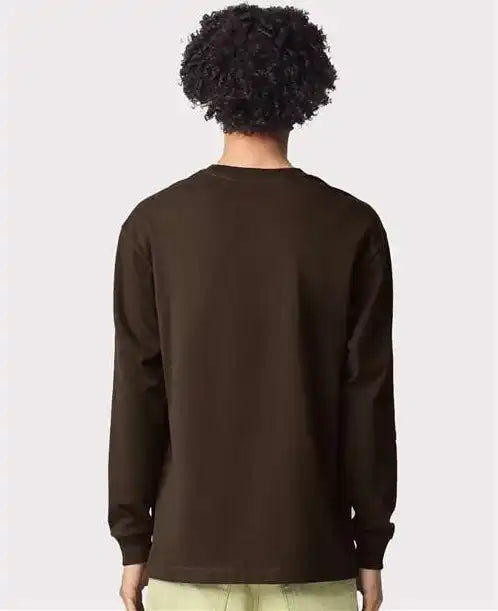 American Apparel 9410 Super Heavyweight Long Sleeve Pocket Tee - Brown