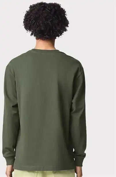 American Apparel 9410 Super Heavyweight Long Sleeve Pocket Tee Lieutenant