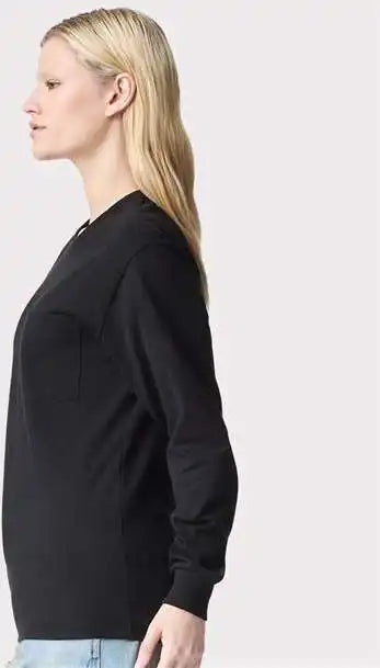 American Apparel 9410 Super Heavyweight Long Sleeve Pocket Tee - Black