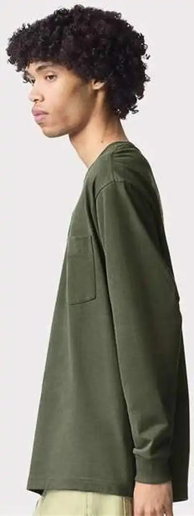 American Apparel 9410 Super Heavyweight Long Sleeve Pocket Tee Lieutenant