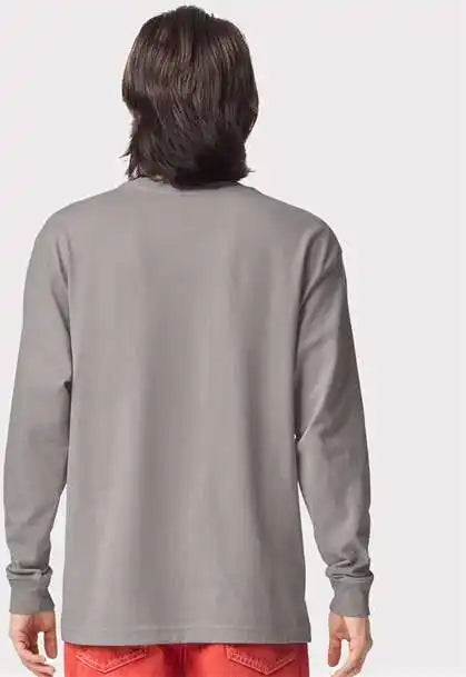 American Apparel 9410 Super Heavyweight Long Sleeve Pocket Tee - Gravel