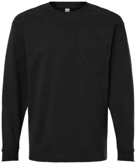 American Apparel 9410 Super Heavyweight Long Sleeve Pocket Tee - Black