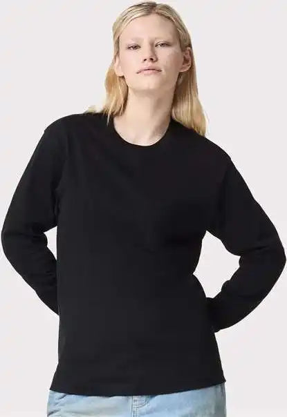 American Apparel 9410 Super Heavyweight Long Sleeve Pocket Tee - Black