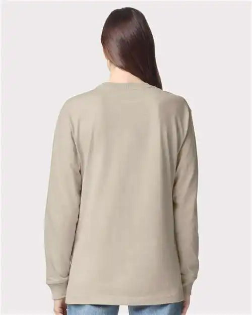 American Apparel 9410 Super Heavyweight Long Sleeve Pocket Tee - Bone