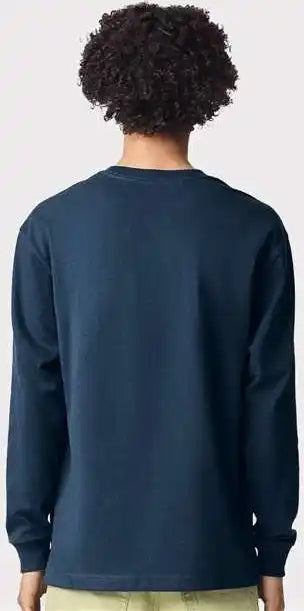 American Apparel 9410 Super Heavyweight Long Sleeve Pocket Tee Sea Blue