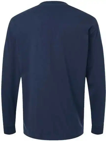 American Apparel 9410 Super Heavyweight Long Sleeve Pocket Tee Sea Blue