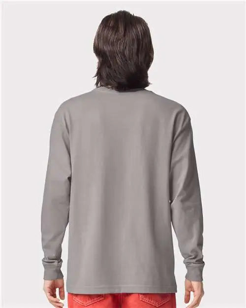 American Apparel 9410a Super Heavyweight Long Sleeve Pocket Tee - 9410 - Gravel