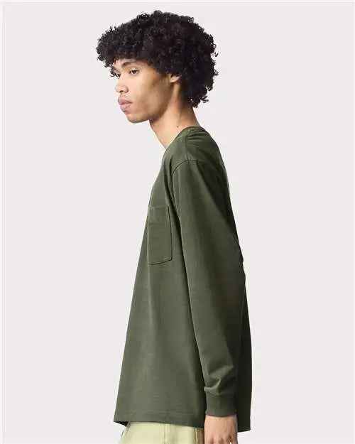 American Apparel 9410a Super Heavyweight Long Sleeve Pocket Tee - 9410 - Lieutenant