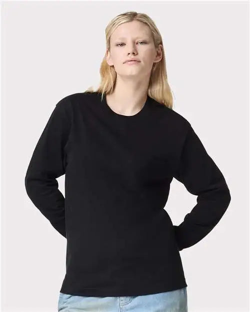 American Apparel 9410a Super Heavyweight Long Sleeve Pocket Tee - 9410 - Black
