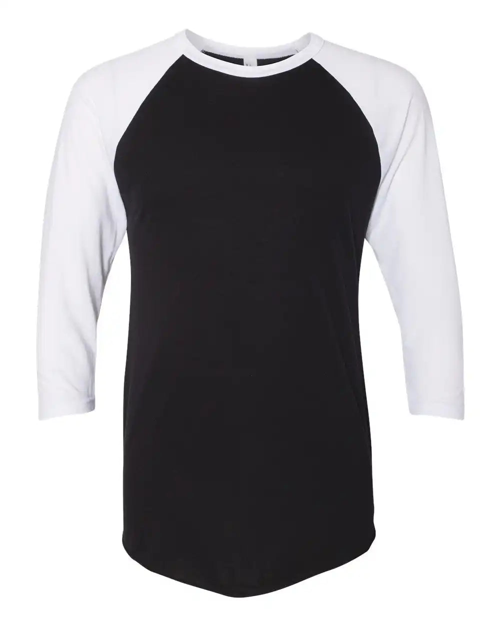American Apparel Bb453w 50/50 Raglan Three-quarter Sleeve Tee - Black White - Black/ / Xs