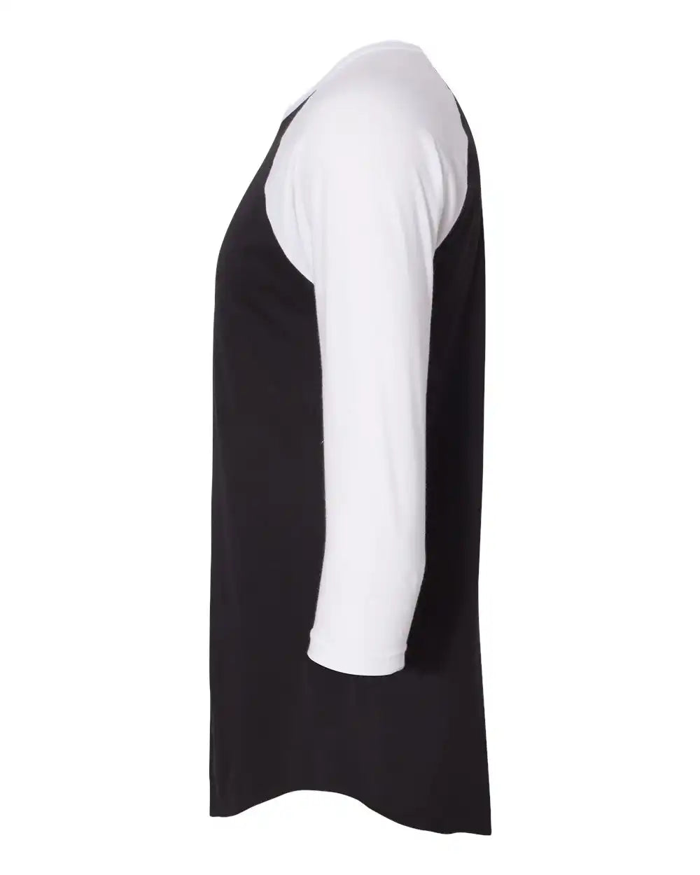 American Apparel Bb453w 50/50 Raglan Three-quarter Sleeve Tee - Black White - Black/ / Xs