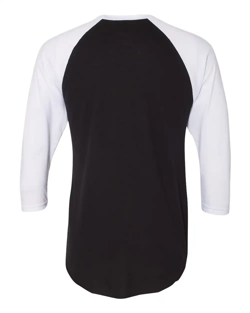 American Apparel Bb453w 50/50 Raglan Three-quarter Sleeve Tee - Black White - Black/ / Xs