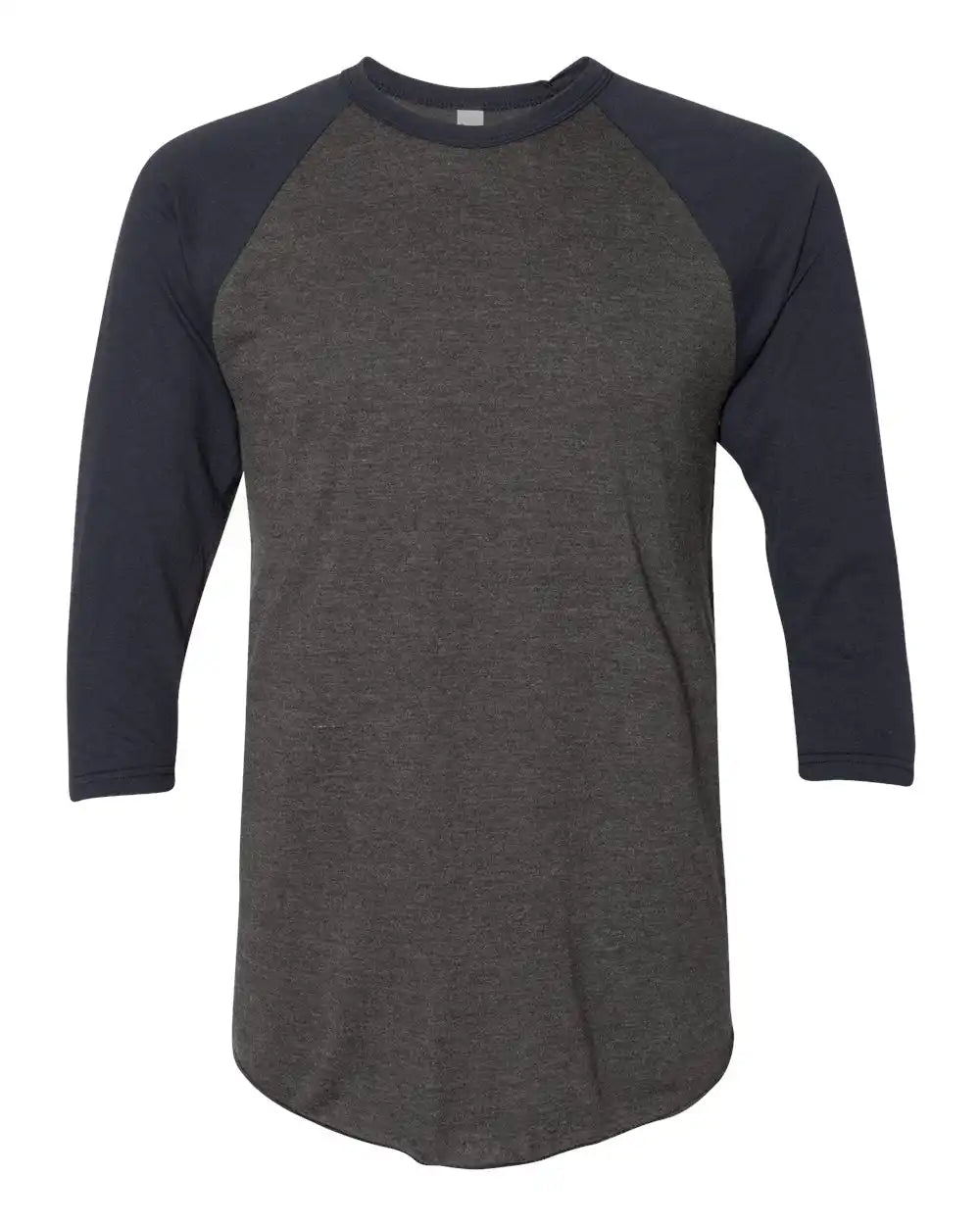 American Apparel Bb453w 50/50 Raglan Three-quarter Sleeve Tee - Heather Black Navy - Black/ / Xs