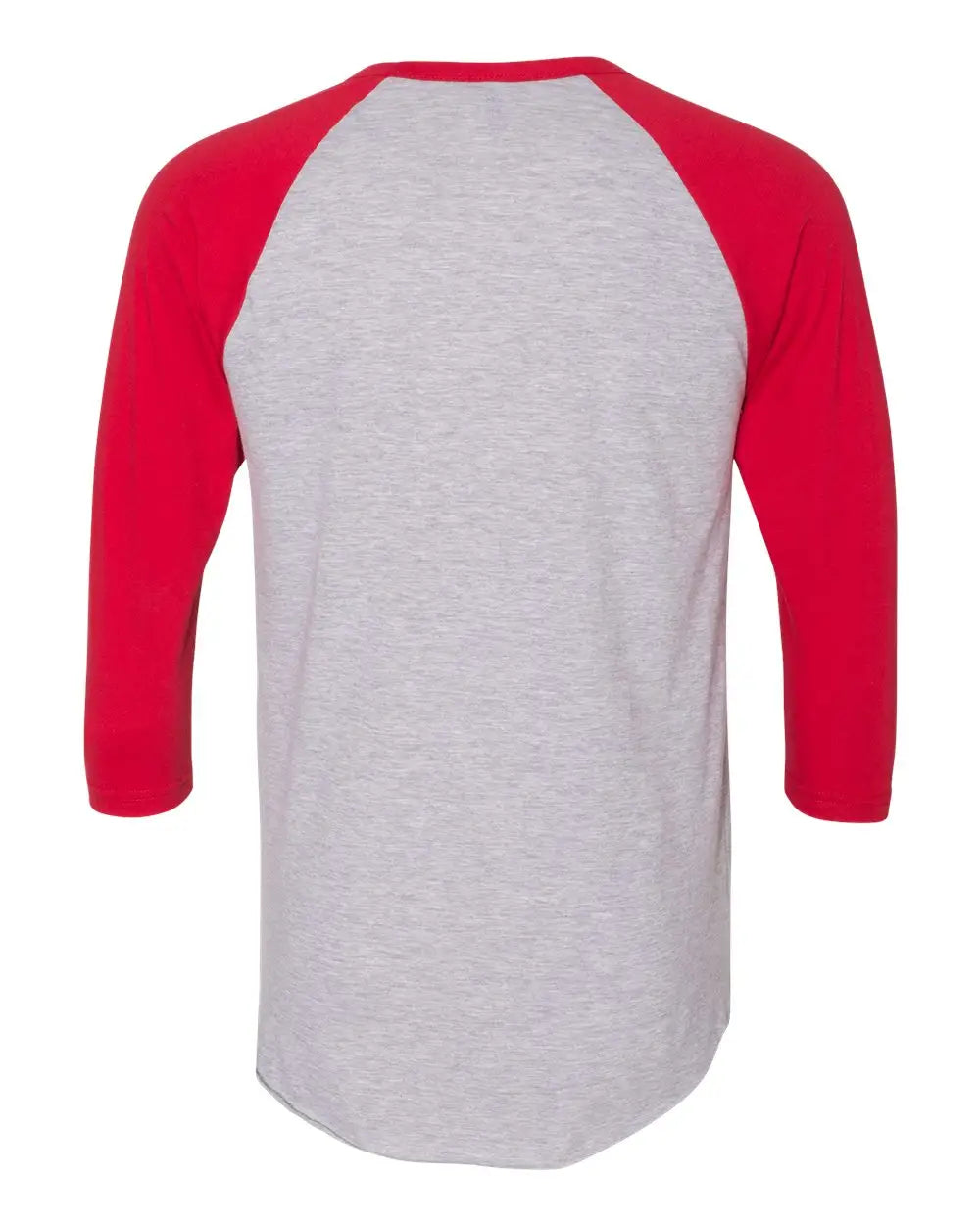 American Apparel Bb453w 50/50 Raglan Three-quarter Sleeve Tee - Heather Gray Red - Gray/ / Adult Xs
