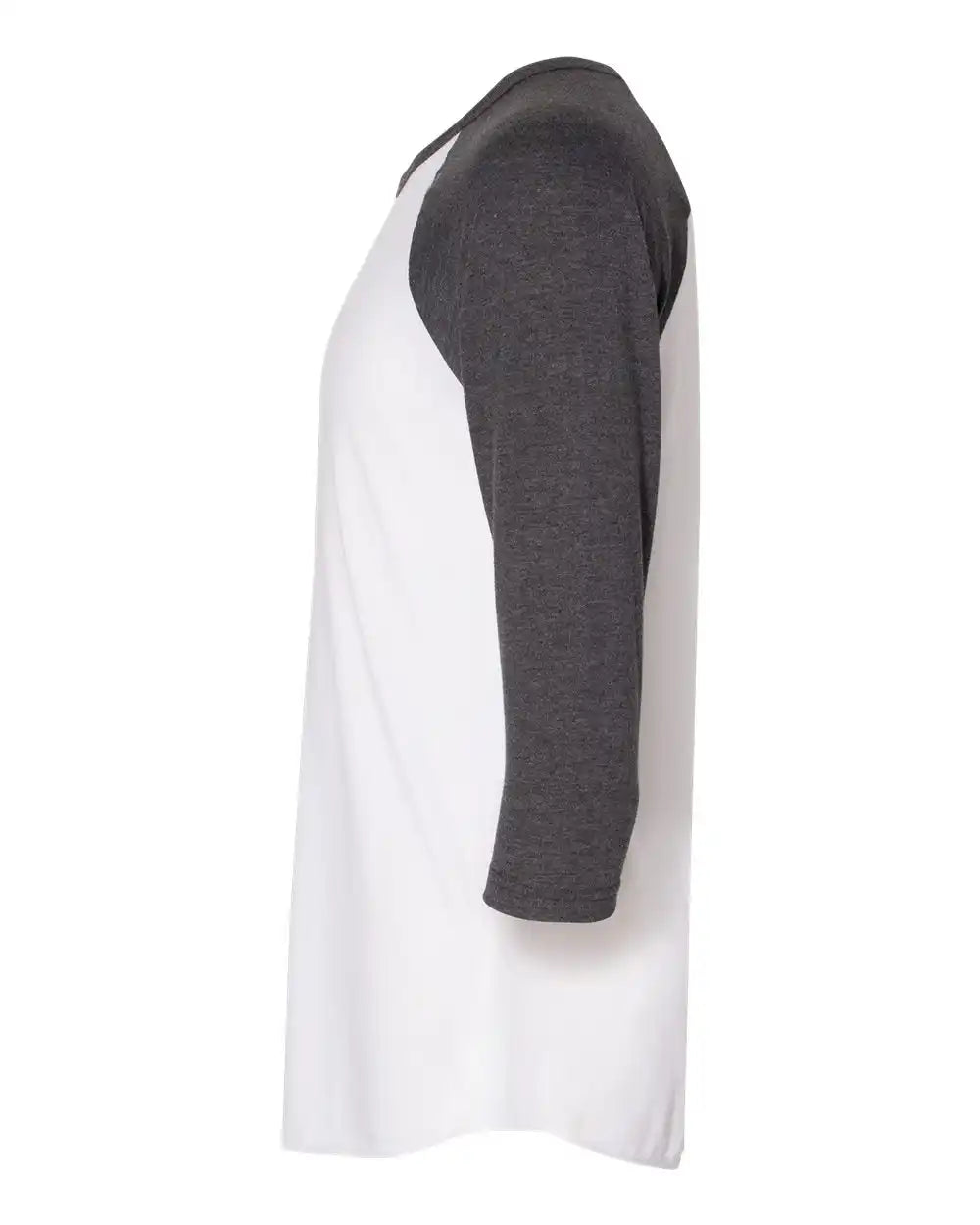 American Apparel Bb453w 50/50 Raglan Three-quarter Sleeve Tee - White Heather Black
