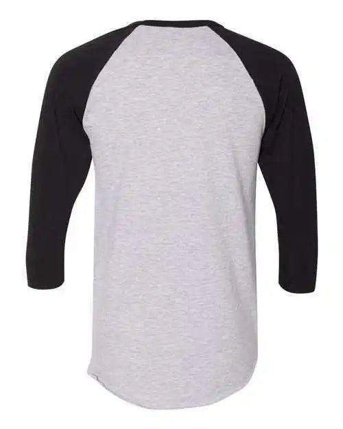 American Apparel Bb453w 50 Raglan Three-quarter Sleeve Tee - Heather Grey Black