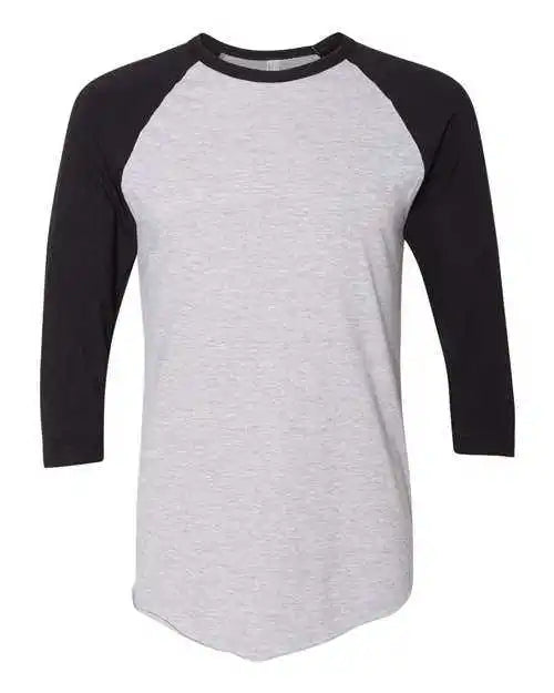 American Apparel Bb453w 50 Raglan Three-quarter Sleeve Tee - Heather Grey Black
