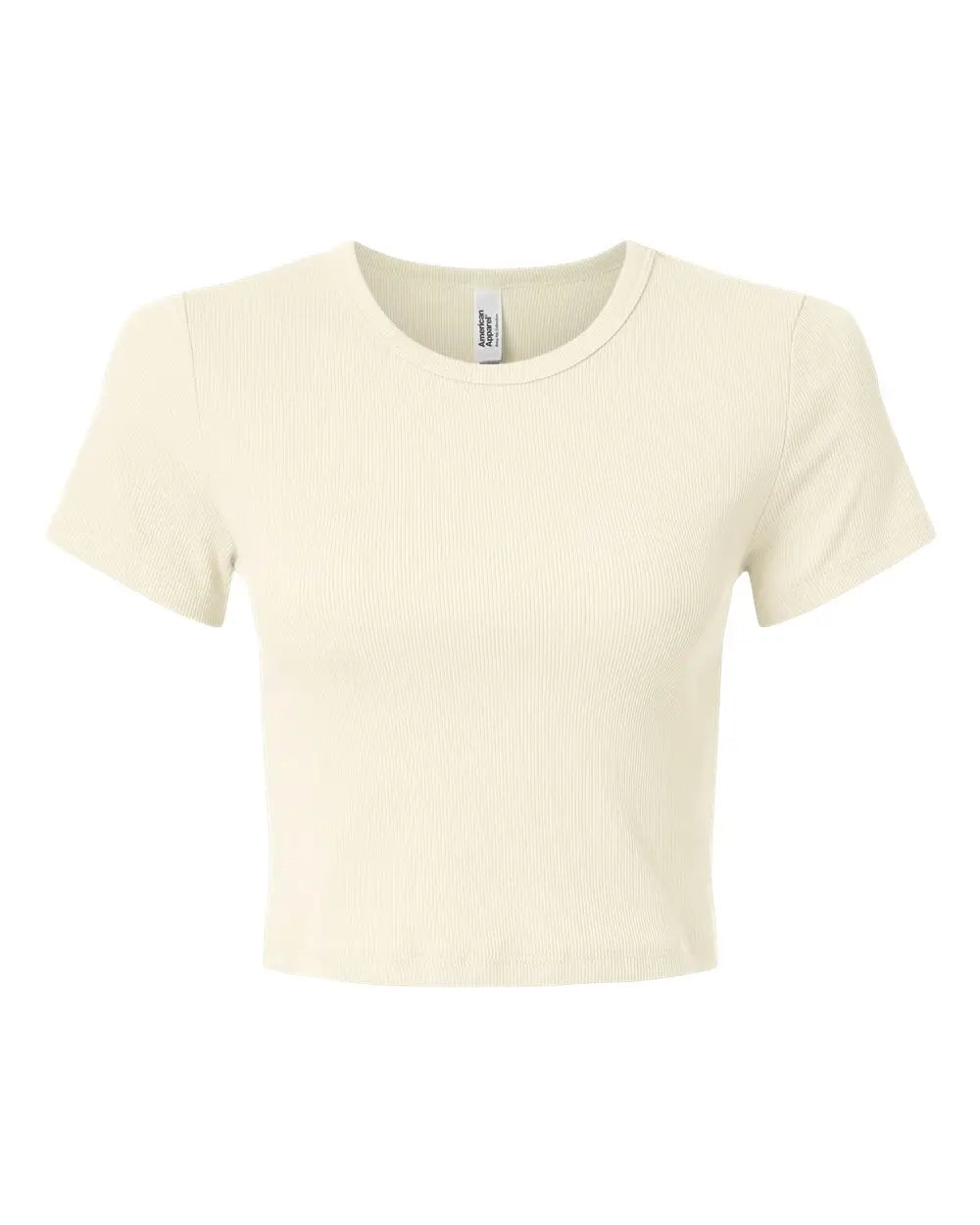 American Apparel Br210 Women’s Baby Rib Cropped Tee - Bone