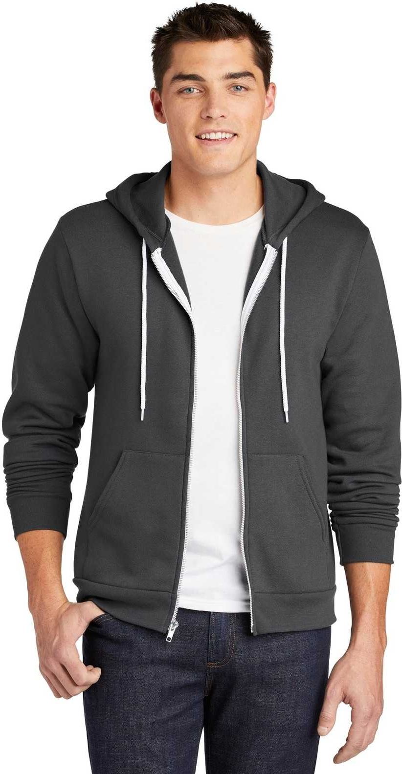 American Apparel F497 Usa Collection Flex Fleece Zip Hoodie - Asphalt