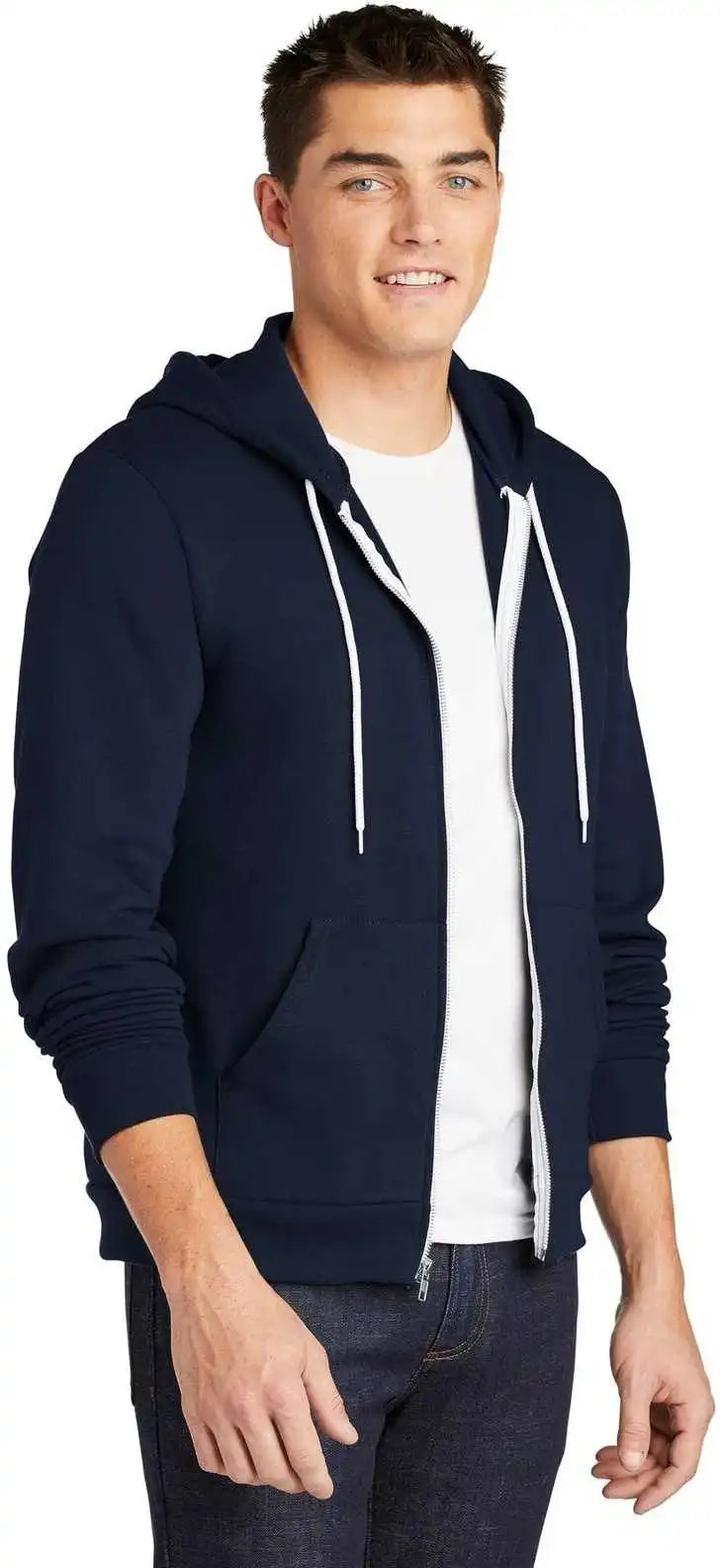 American Apparel F497 Usa Collection Flex Fleece Zip Hoodie - Navy