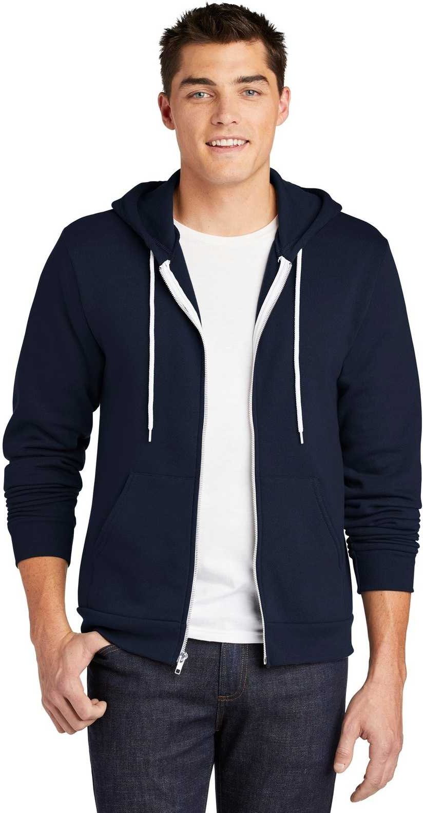 American Apparel F497 Usa Collection Flex Fleece Zip Hoodie - Navy