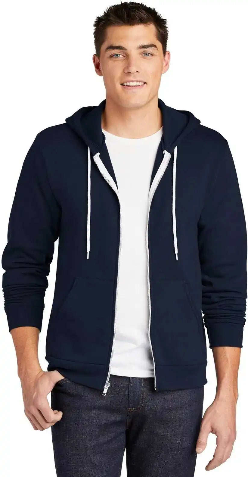 American Apparel F497 Usa Collection Flex Fleece Zip Hoodie - Navy