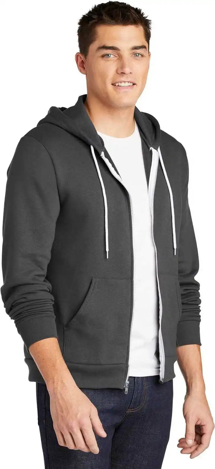 American Apparel F497w Flex Fleece Zip Hoodie - Asphalt