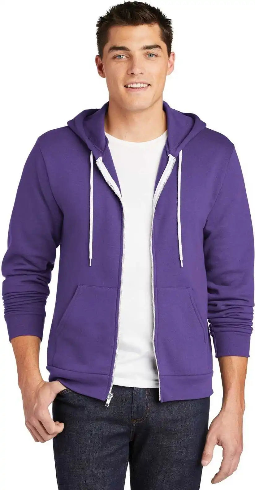 American Apparel F497w Flex Fleece Zip Hoodie - Asphalt