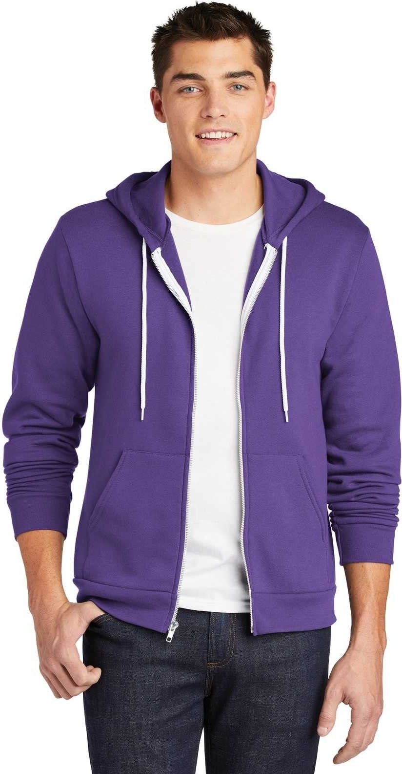 American Apparel F497w Flex Fleece Zip Hoodie - Asphalt