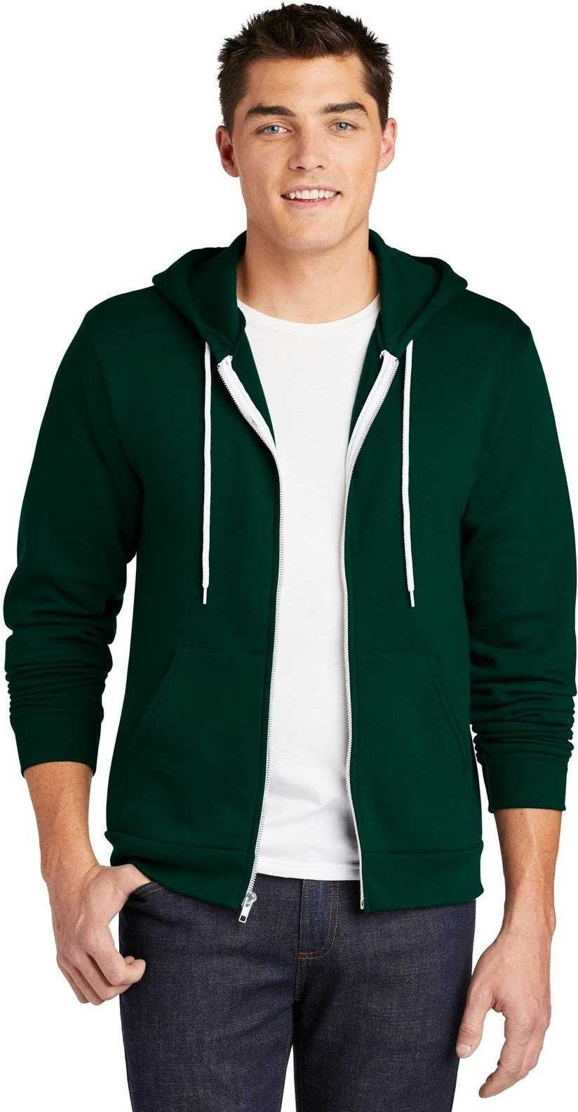 American Apparel F497w Flex Fleece Zip Hoodie - Forest