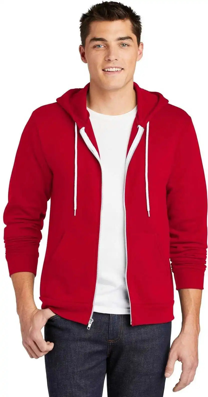 American Apparel F497w Flex Fleece Zip Hoodie - Red