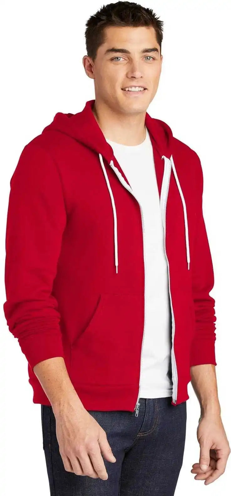 American Apparel F497w Flex Fleece Zip Hoodie - Red