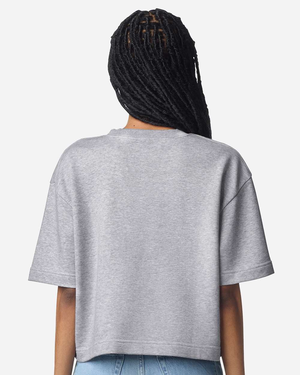 American Apparel Ftcb0 Women’s French Terry Mid-length Boxy Top - Heather Grey