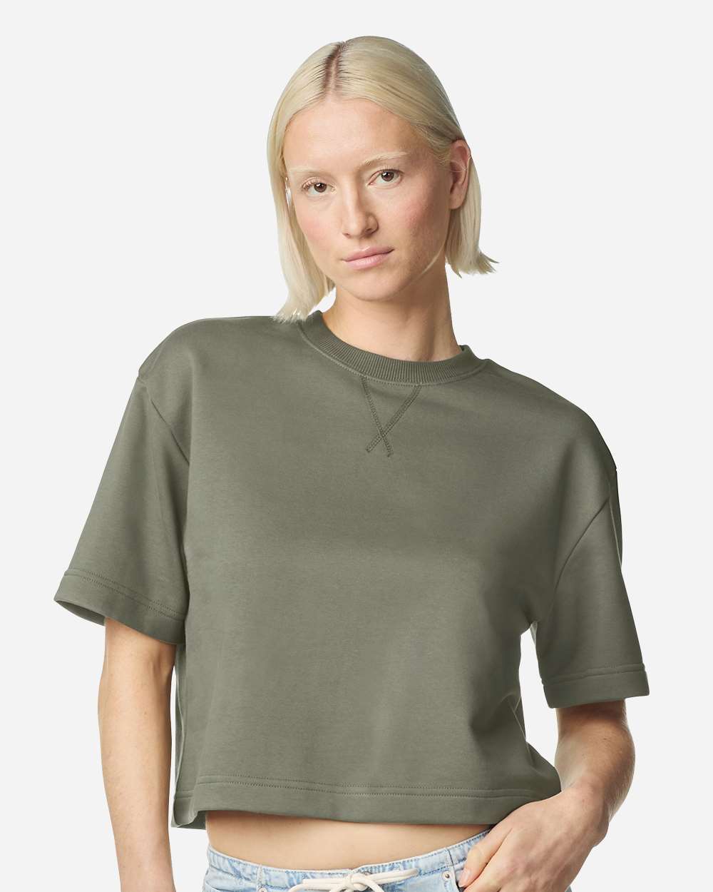 American Apparel Ftcb0 Women’s French Terry Mid-length Boxy Top - Lieutenant