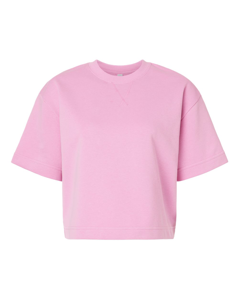 American Apparel Ftcb0 Women’s French Terry Mid-length Boxy Top - Powder Pink