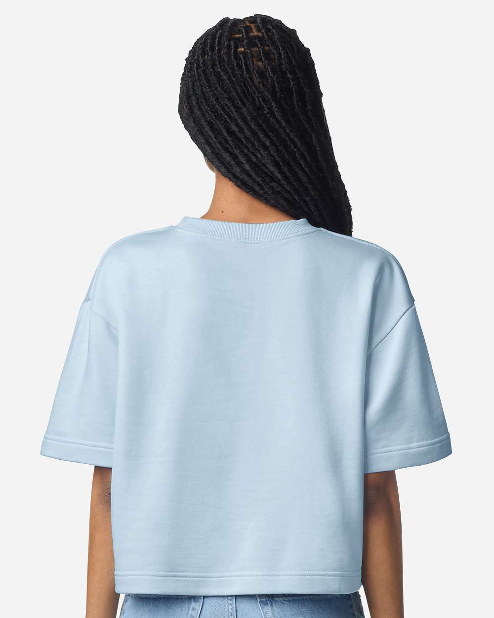 American Apparel Ftcb0 Women’s French Terry Mid-length Boxy Top - Powder Blue