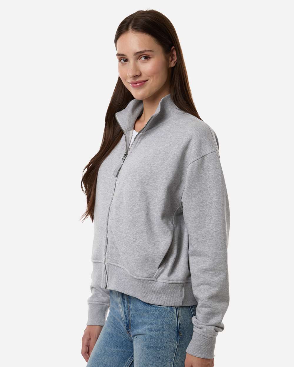 American Apparel Ftj00 Women’s French Terry Full-zip Jacket - Heather Grey